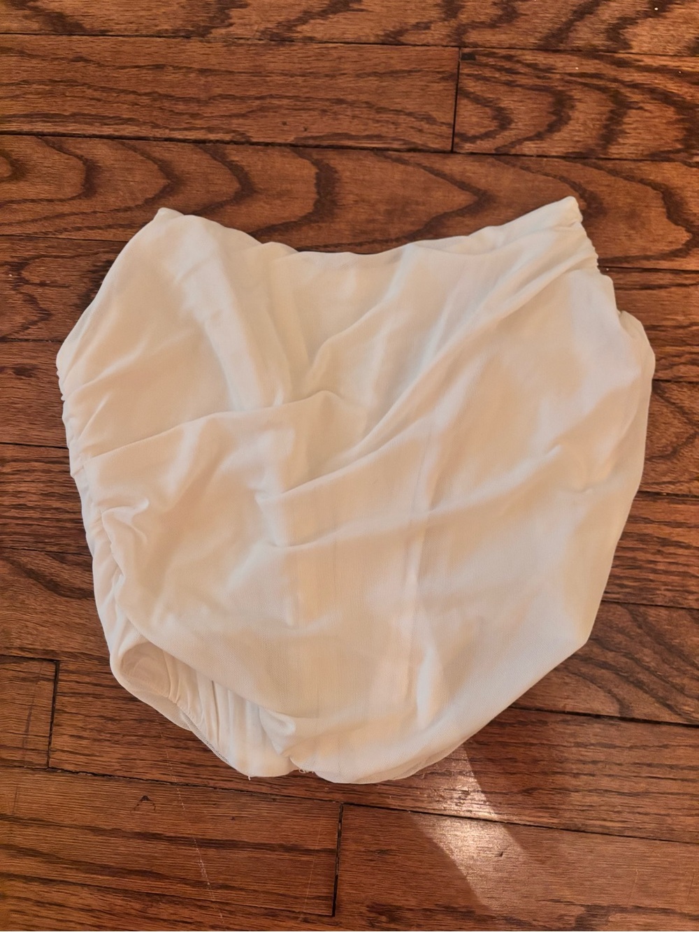 White Strapless Draped Bustier Top